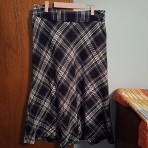 East 5th Women's Plaid A-Line Maxi Skirt - Black/White/Purple Size 14